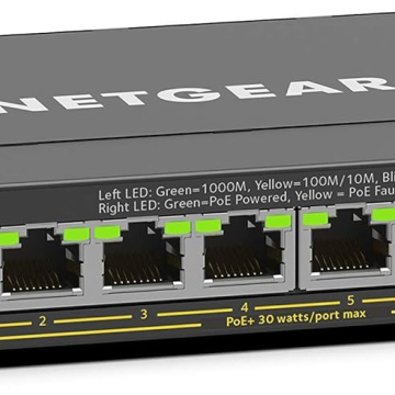 NETGEAR 8 Port PoE Gigabit Ethernet Easy Smart Managed Essentials Switch (GS308EP) - with 8 x PoE+ @ 62W, Desktop or Wall Mount