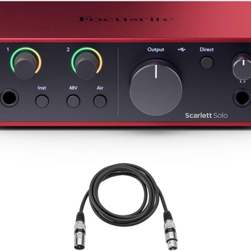 Scarlett Solo 4th Gen USB Audio Interface with XLR 10 Foot Mic Cable